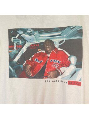 The Notorious B.I.G. Mens T-Shirt White XL 100% Cotton Graphic Crew Neck